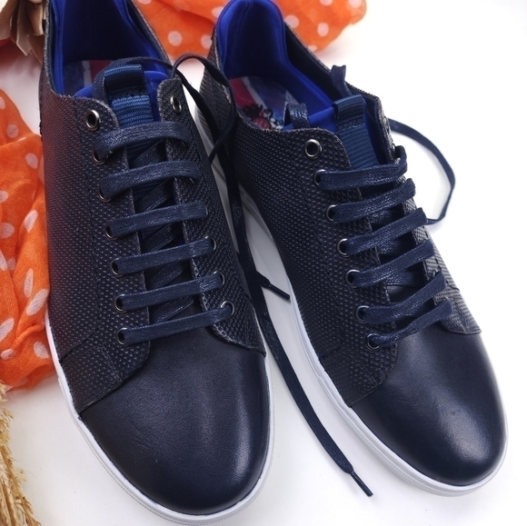 English Laundry Navy Leather Men's Loafer Sneakers Sz 9.5 - Picture 14 of 15